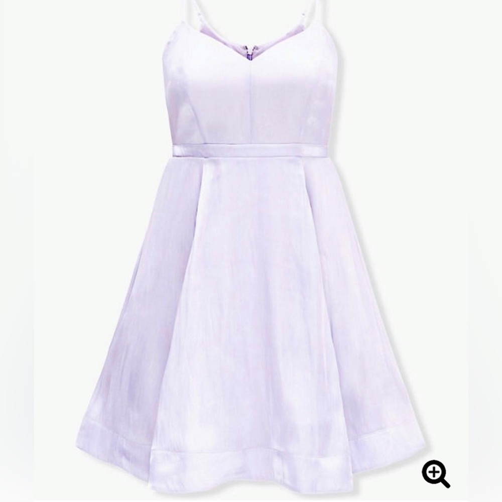 NWT Torrid LILAC PURPLE IRIDESCENT SATIN SKATER DRESS SIZE 16